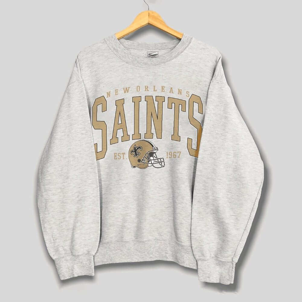 Vintage New Orleans Saints Football Sweatshirt, NFL New Orleans Saints Shirt Tee